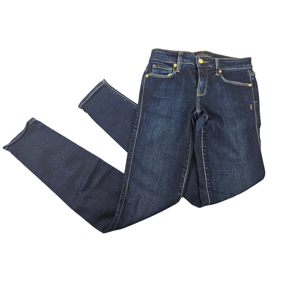 Genetic Shya Skinny Jeans Womens 25 Dark Blue Solid Stretch Denim Designer pants